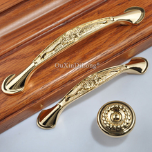 Elegant 10PCS European Solid Brass Kitchen Cabinet Door Handles Cupboard Wardrobe Drawer Cabinet Pulls Handles and Knobs 2024 - buy cheap