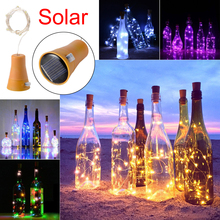 1PCS Solar 2M LED Cork Shaped 20 LED Night Fairy String Light Kork Solarbetrieben Licht Wine Bottle Lamp Party Celebration Gif 2024 - buy cheap