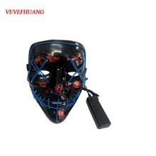 Vevefhuang máscara de halloween máscara led ilumina acima máscara de festa máscara de néon cosplay mascara horror mascaras brilho em máscara escura para um presente 2024 - compre barato