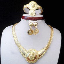 Good Quality!! Gold Color Popular African Fashion Jewelry Set Necklace Earrings Bracelet Ring Sets 2024 - buy cheap