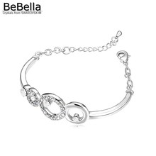 BeBella-pulsera con cristales Swarovski para niña y mujer, brazalete de moda original, regalo de cumpleaños y Navidad 2024 - compra barato