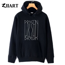 PRISON BREAK Handwriting Letters couple clothes boys man male autumn winter fleece hoodies 2024 - buy cheap