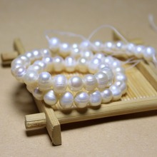 Cuentas de perlas en forma de patata para fabricación de joyas, cuentas de perlas naturales de agua dulce de 7-8mm, Material de pulsera, collar, hebra de 14 '', 46uds., venta al por mayor 2024 - compra barato