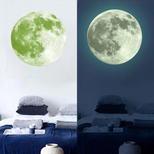 3D Moon 30 см Новинка светится в темноте наклейка на стену светящаяся наклейка для стены Большая Луна флуоресцентная креативная детская комната 2024 - купить недорого