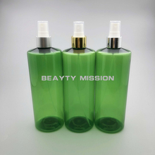 500ml Green 12pcs/lot Plastic Bottles With Light Gold/Light Silvery/Matte Silvery Spray Pump Container Empty PET Spray Bottles 2024 - buy cheap