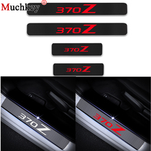 4D Carbon Fiber Vinyl Sticker For Nissan 370Z Car Door Sill Protector Door Step Plate Protector Interior Car Accessories 4Pcs 2024 - buy cheap