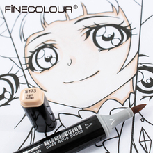 Finecolour-rotuladores artísticos de doble cabezal EF102, marcadores de arte Manga, suministros de arte para dibujar, 1 Uds. 2024 - compra barato