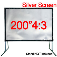 200 дюймов 4:3 большой размер 3D ПВХ Серебряный передний проекционный экран ткань без рамки для любых проекторов открытый фильмы дисплей 2024 - купить недорого