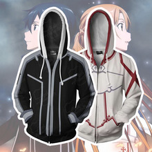 Anime Sword Art Online Kirito Yuuki Asuna Hollow Realization 3D Outfit Sweatshirts Men Women Hoodies Coat Jacket Cosplay Costume 2024 - buy cheap