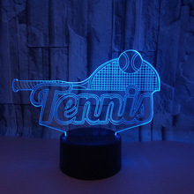New Tennis 3d Led Lamp Usb Colorful Touch Visual Usb Led Night Light  Gift Holiday Celebration Little 3d Light Fixtures 2024 - buy cheap