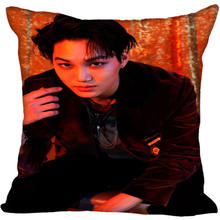 Novo costume kpop exo kai fronhas impresso quadrado de seda fronha casa decorativa zíper cetim fronhas (um lado) 2024 - compre barato