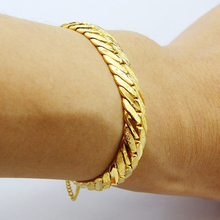 24K gold color men jewelry Drop shipping,wholesale 24K gold color 12mm braclet  for men 8inch ,fashion bracelet 2024 - buy cheap