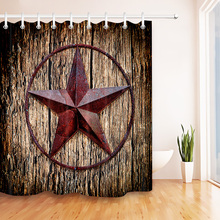 Retro Rustic Wooden Boards Texas Star Shower Curtains Extra Long Bathroom Screens Waterproof Polyester Fabric for Bathtub Decor 2024 - buy cheap