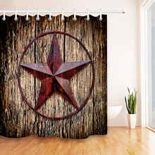 Retro rústico placas de madeira texas star cortinas de chuveiro extra longo telas do banheiro tecido poliéster à prova dwaterproof água para decoração banheira 2024 - compre barato