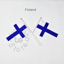 Финляндия 14*21 см 10 шт. флаг баннер ручной машущий флаг Национальный флаг для встреч, парадов вечерние. Подвесные, украшения 2024 - купить недорого