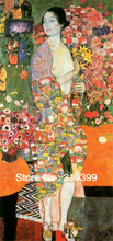 Pintura al óleo sobre lienzo de lino, la bailarina (antigua Ria Munk II), envío gratuito por DHL, hecha a mano, pintura de Gustav de Klimt 2024 - compra barato
