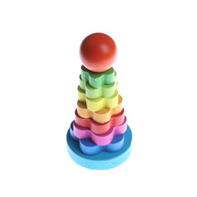 Rainbow Nest Learning Education Kids Gift Tower Ring Kids Baby Stacking Stack Up Wooden Toy 2024 - buy cheap