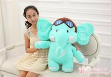 Flight Pilot elephant cartoon large 75cm light green elephant plush toy soft hugging pillow, Christmas gift h835 2024 - buy cheap