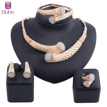 Luxury Statement Jewelry Sets Female Costume Women Nigerian Wedding Valentine's Day Gift Party Necklace Earring Set 2024 - buy cheap