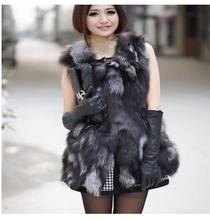 Chaleco de piel de zorro auténtica para mujer, abrigo de piel auténtica, chaqueta de otoño e invierno 2024 - compra barato