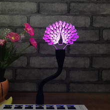 Luz nocturna de pavo real creativa, luces portátiles con USB, mini luces de teclado de colores, lámpara de mesa con carga de ojos, usb 2024 - compra barato