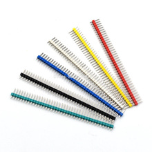 10PCS/LOT 40P 2.54mm Male Color Single Row Pin Header 1*40P 6 Color Black White Red Yellow Blue Green 1X40P Pitch 2.54 2024 - buy cheap