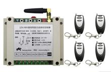 Controle remoto para porta de garagem, sem fio, transmissor 4x + receptor 1 x, 12v, 24v, 36v, 48v, 10a