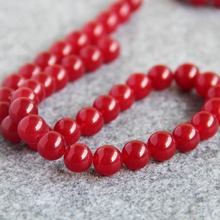 New For Necklace&Bracelet 10mm Natural Red Rubys Chalcedony Loose Beads Round Stone DIY Accessory Parts 15inch Jewelry Making 2024 - buy cheap