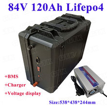 Batería GTK power 84V 120Ah lifepo4 de litio con 100A BMS para motor de montacargas de 13000w paneles de energía solar para el hogar + cargador de 10A 2024 - compra barato