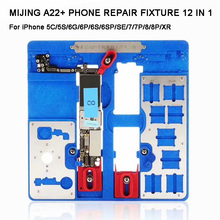 12 в 1 MIJING A22 + Ремонтное приспособление для материнской платы Держатель для печатной платы JIG доска для iPhone 5S/6/6 S/6SP/7/7 P/8/8 P/XR платформа для обслуживания 2024 - купить недорого