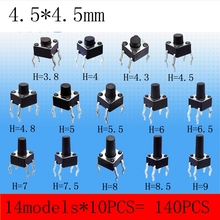 14models 140PCS  4.5*4.5mm   Tactile Push Button Switch Micro Switch Car remote control button switches 2024 - buy cheap