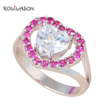 Rolilason Brand Designers gold tone Crystal Zircon Rings for women USA Size #6.5 #7 Fashion Jewelry kr28 2024 - buy cheap