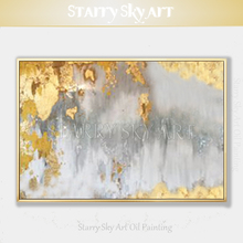 Excellent Artist Pure Hand-painted High Quality Abstract Golden Oil Painting on Canvas Luxury Gold Foil Abstract Oil Painting 2024 - buy cheap