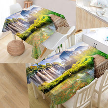 Personalizado scenic folhas 3d toalha de mesa à prova de poeira moderna de alta qualidade impressão floresta toalha de mesa tudo para casa e cozinha 2024 - compre barato