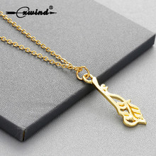 Cxwind Arabic Calligraphy Necklace Islam Leaf Pendants Choker Necklace Women Men Fashion Jewelry BFF 2024 - buy cheap