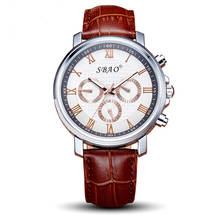 New Men Watch Stainless Steel Quartz Black Wrist PU Leather Fashion Dial  Reloj wholesale  Oct5 2024 - buy cheap