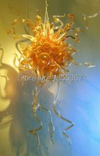 Free Shipping Artistic American Style Murano Glass Chandelier In Yellow 2024 - buy cheap