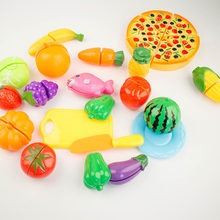 24pcs Plastic Food Toy Preschool Kids Infant Simulation Plastic Fruit Vegetable Pizza Kitchen Toys Cut Toy 2024 - buy cheap