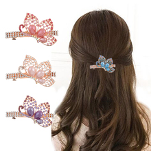 Horquilla de cristal con perlas de imitación coreana, pasadores de pelo elegantes, pasador púrpura con flores, accesorios de joyería 2024 - compra barato