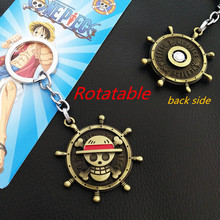 LLavero de Anime de una pieza, llave de aleación giratoria con logotipo de Luffy, Mokey D, de alta calidad 2024 - compra barato