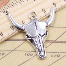 10pcs Charms Skull Bull Ox Head 41x38mm Tibetan Bronze Silver Color Pendants Antique Jewelry Making DIY Handmade Craft 2024 - buy cheap