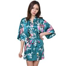 Drak-Mini bata de baño de rayón de seda para mujer, Sexy Kimono, lencería íntima, pijama de tallas grandes S, M, L, XL, XXL, XXXL, ZS022, color verde 2024 - compra barato