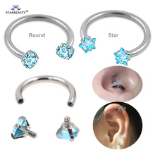 1pc 16G Round Star Bijoux Fake Nose Ring Septum Helix Piercing Tragus Lip Nose Piercing Nariz Cartilage Earrings Pircing Jewelry 2024 - buy cheap