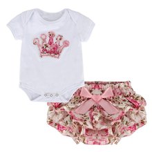 2pcs Baby Girls Outfit Clothes Romper For 0-18M Kids New Summer Infant Newborn Toddler Jumpsuit Bodysuit+Pants Set 2024 - buy cheap