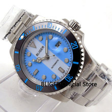 Sapphire Crystal 40MM BLIGER Blue White Dial Black Ceramic Bezel Solid Luminous Marks Miyota Automatic Movement Men's Watch B118 2024 - buy cheap