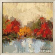 Pintura abstracta de moda de otoño, cuadro de alta calidad pintado a mano de PP, vassleva, Riverside I 2024 - compra barato