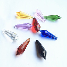 Alta qualidade 200 peças cores mistas 36mm vidro de cristal pendente prismas u gota lâmpada lustre peças de vidro aparador peças pendurar 2024 - compre barato