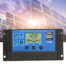 10a 20a 30a controlador de carga solar automático com porta usb dupla display lcd painel célula solar carregador regulador 2024 - compre barato