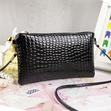 New Arrival Fashion Bags Lady Patent Leather Crocodile Messenger Bags Small PU Leather Shoulder Crossbody Bag Women Clutch Bag 2024 - buy cheap
