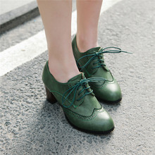 Ymechic sapatos de salto alto feminino, sapatos vintage preto verde e cinza com cordões, estilo romano e retrô, tamanho grande, outono e verão, 2019 2024 - compre barato